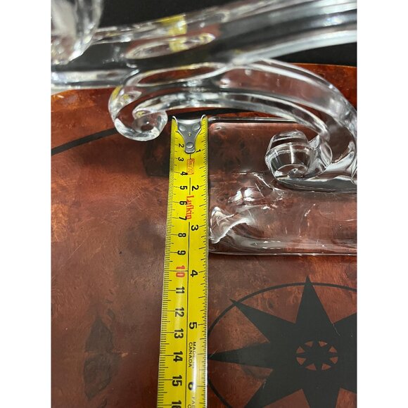 Vtg Viking Glass 3 Light Candelabra Mid Century Vintage Crystal Centrepiece - Picture 2 of 10